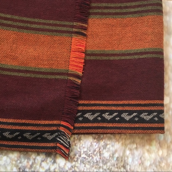 LOFT Stripe Fringe Blanket Wrap Skirt - Picture 3 of 8